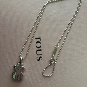 Tous Silver Bear Charm Necklace